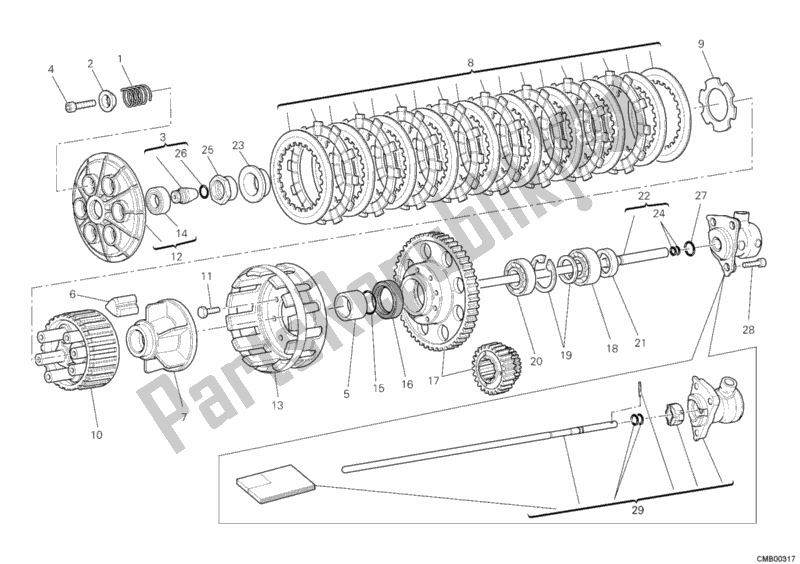 Toutes les pièces pour le Embrayage du Ducati Streetfighter S USA 1100 2011